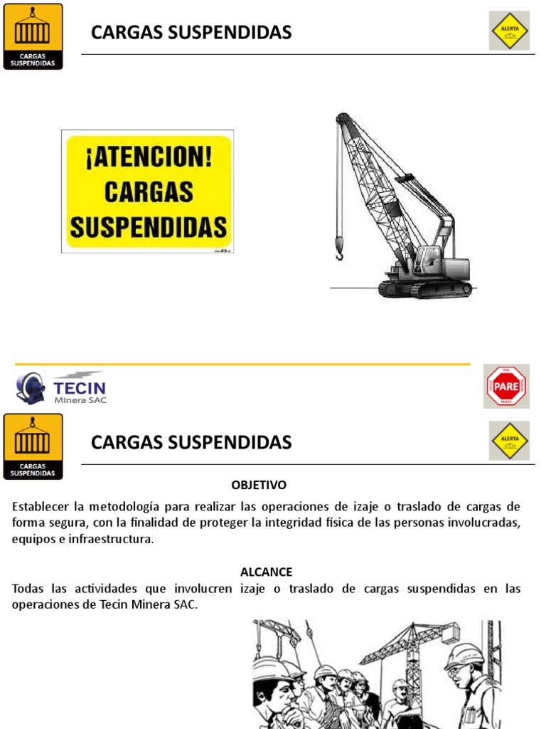 Cargas Suspendidas PDF Seguridad y salud ocupacional Grúa (máquina)