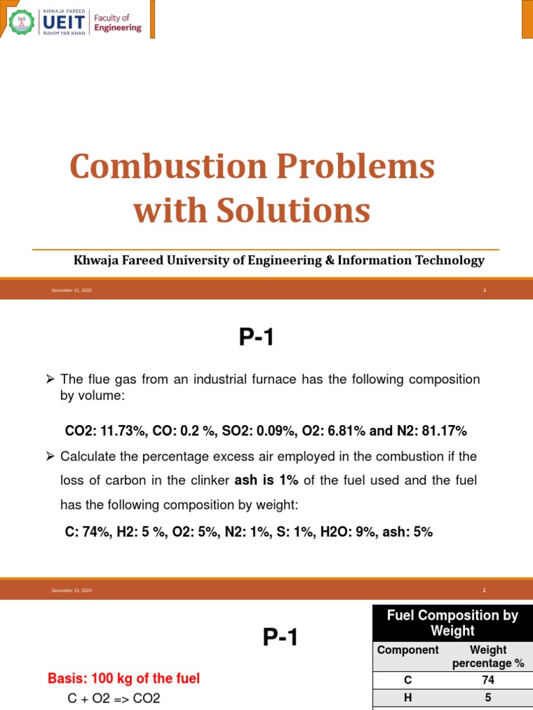 4 Combustion Problems With Solutions PDF Combustion Carbon Dioxide