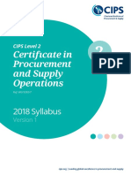 Certifıcate in Procurement and Supply Operations: 2018 Syllabus