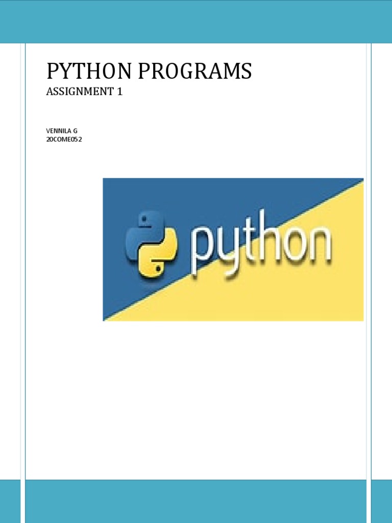 Python Programs: Assignment 1 | PDF | Present Value | Depreciation