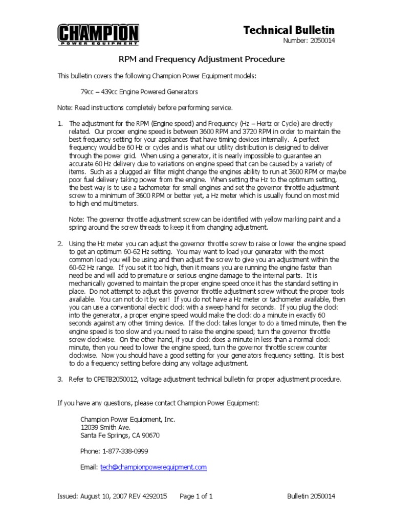 Cpetb 2050014 RPM and Frequency Adjustment PDF Hertz Frequency