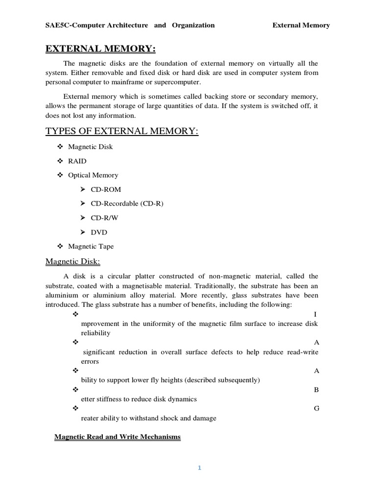 External Memory Unit 2 | PDF | Computer Data Storage | Floppy Disk