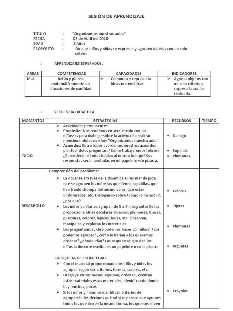 Organización Alegre del Aula Inicial | PDF | Salón de clases | Aprendizaje