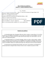 Relatório de audiência sobre benefício previdenciário