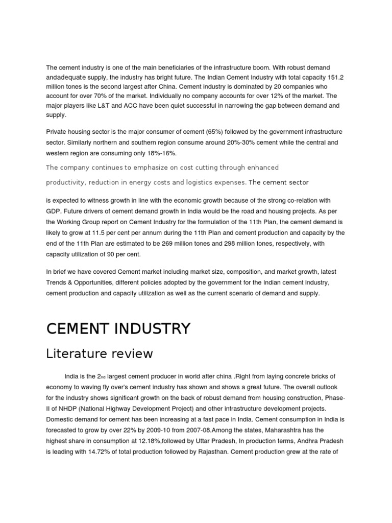 Indian Cement Industry Overview 2023 | PDF | Economic Growth | Economy ...