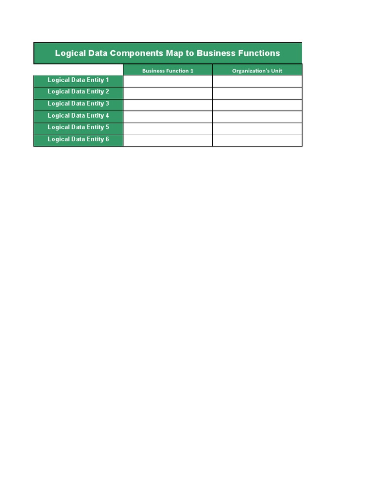 Data Entity - Business Function Matrix | PDF
