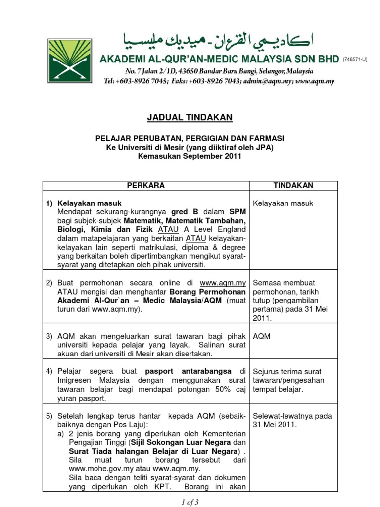 Jadual Tindakan Pelajar Sains Kesihatan 29 03 2011 Pdf