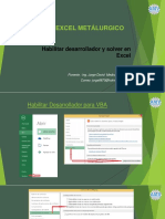 Habilitar Desarollador y Solver en Excel