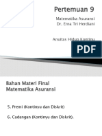 Pertemuan 9 Matematika Asuransi 2020