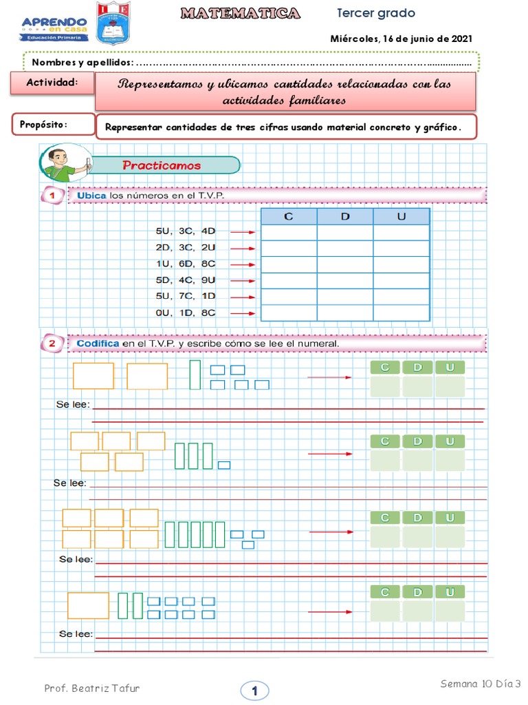 Actividades Matemáticas para Tercer Grado | PDF
