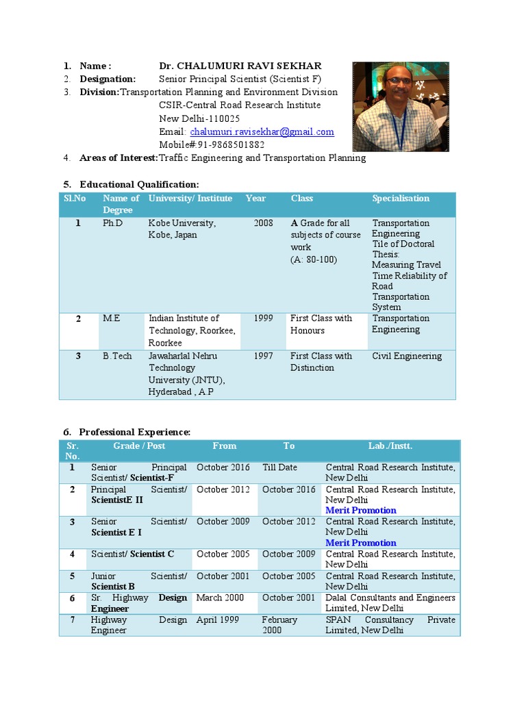 CH - Ravi Sekhar CV 2021 | PDF | Public Transport | Transport