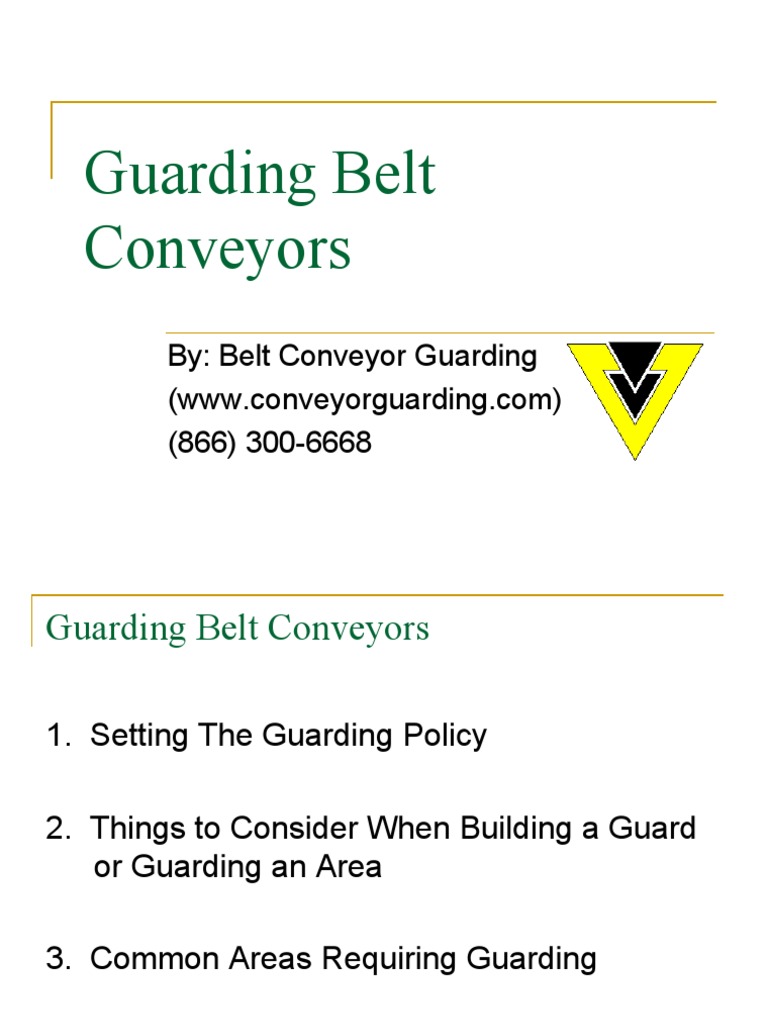 Guarding Belt Conveyors | PDF | Belt (Mechanical) | Mechanical Engineering