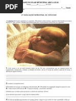 Avaliação de Ciências, 8 ano - junho/2010