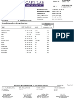 Blood Complete Examination: Test Normal Range Unit