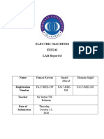 Electric Machines EEE241 LAB Report#3: Name Registration Number Teacher Date of Submission