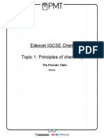 Edexcel Igcse Chem Istry Topic 1: Principles of Chemistry: The Periodic Table