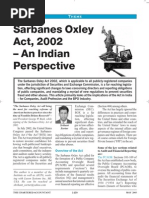 SOX Act 2002 - An Indian Perspective