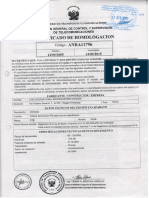 Certificado Homologación ANRA1178996CTE