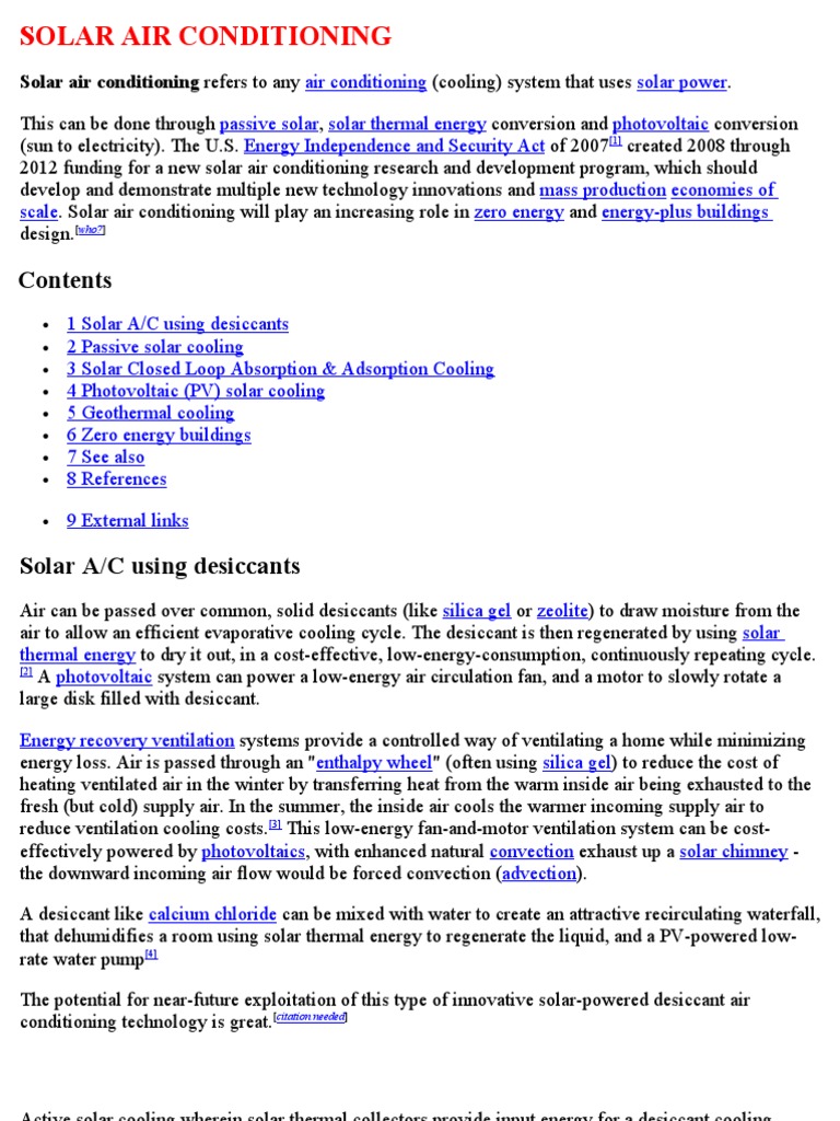 Solar Air Conditioning | PDF | Air Conditioning | Photovoltaic System