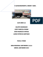 Programa de Almacenamiento Alfa Gres S.A