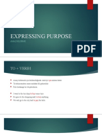 Expressing Purpose: Amaç Bildirme