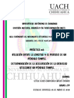 Práctica #2: Relación Entre La Longitud y El Periodo de Un Péndulo Simple