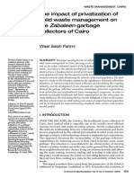 The Impact of Privatization of Solid Waste Management On The Zabaleen Garbage Collectors of Cairo