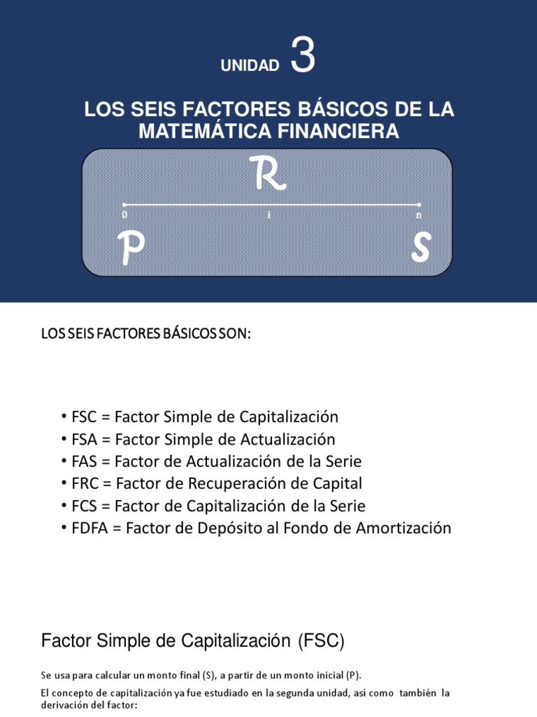 Seis Factores de Matemática Financiera | PDF | Interés | Finanzas ...