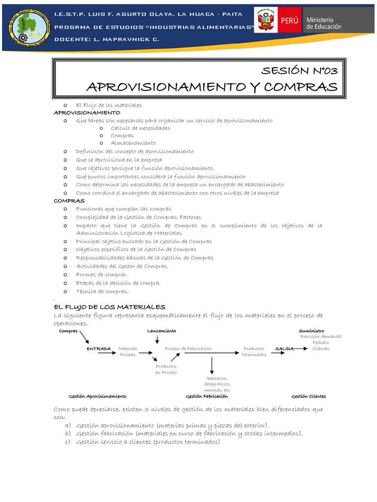 Gestión de Aprovisionamiento y Compras | PDF | Calidad (comercial ...