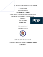 A Study On Financial Performance of Nestle India Limited: Bachelor of Commerce (Professional)