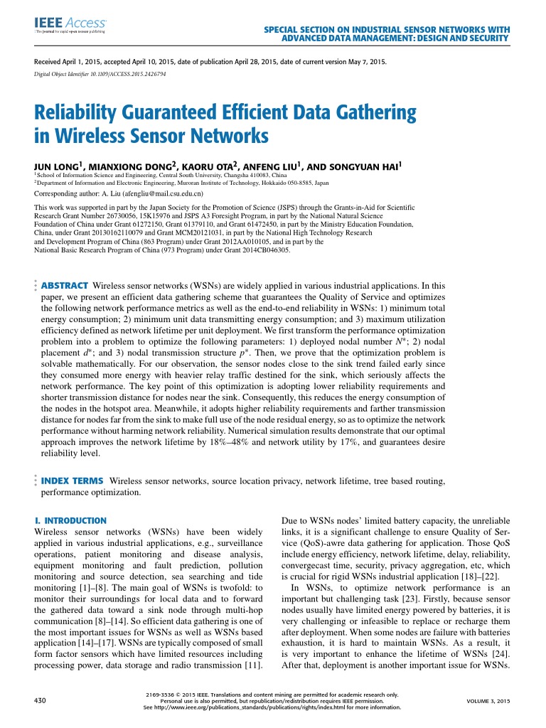 Reliability Guaranteed Efficient Data Gathering in Wireless Sensor ...