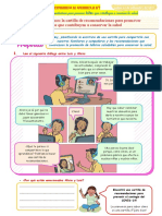 Actividad:: Planificamos La Cartilla de Recomendaciones para Promover Hábitos Que Contribuyan A Conservar La Salud