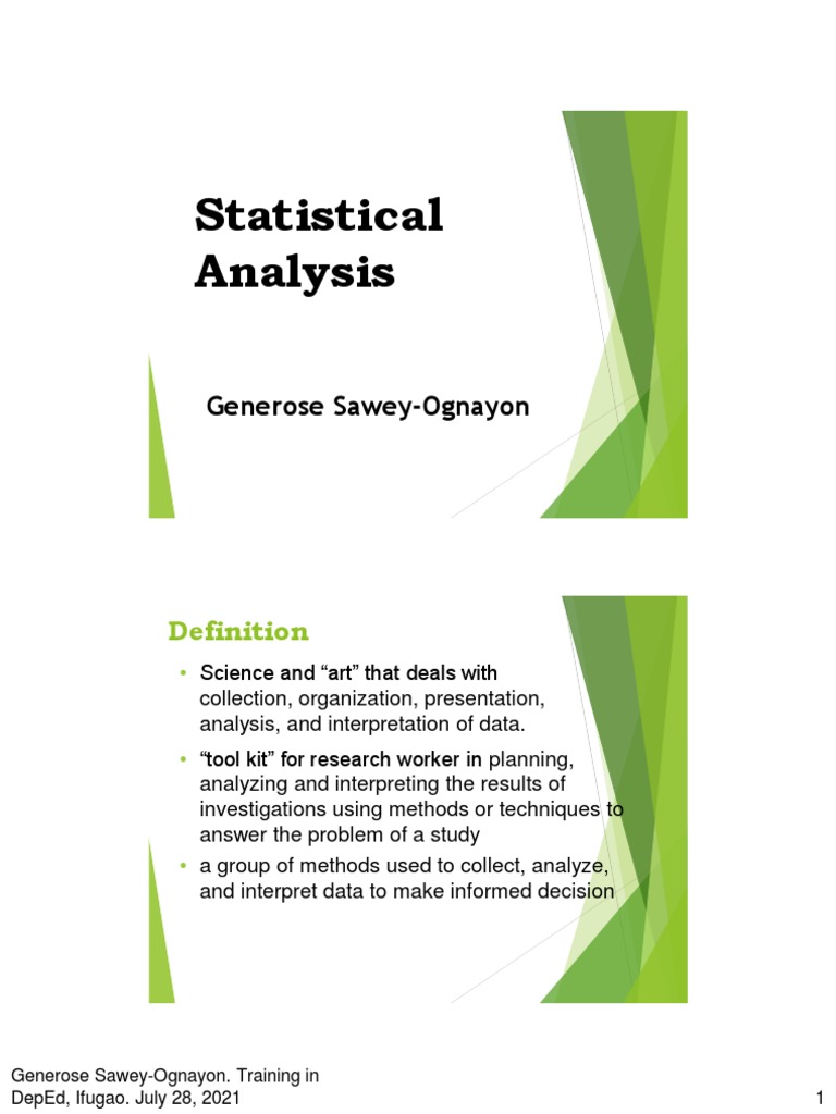 Statistical Analysis PDF Level Of Measurement Statistics