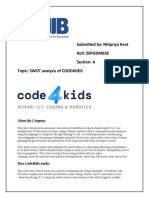 Submitted By: Nitipriya Keot Roll: 20PGDM028 Section-A Topic - SWOT Analysis of CODE4KIDS