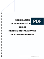 EC.040 - Redes e Instalaciones de Comunicaciones (D.S Nº 006-2011-VIVIENDA)