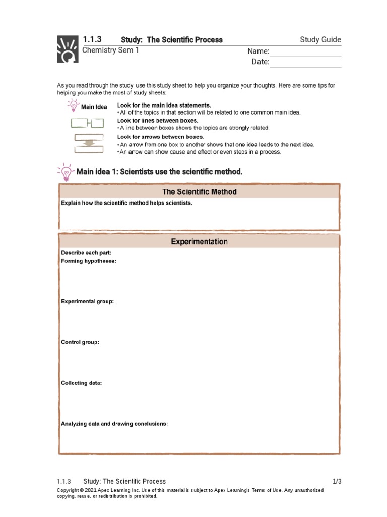 1.1.3 Study - The Scientific Process (Study Guide) | PDF | Science ...