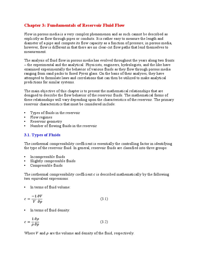 Fluid Flow Fundamentals in Reservoirs | PDF | Fluid Dynamics | Pressure