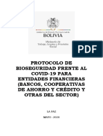 Protocolo de bioseguridad frente al COVID-19 para entidades financieras (Bancos, Cooperativas de ahorro, créditos y otros sectores)