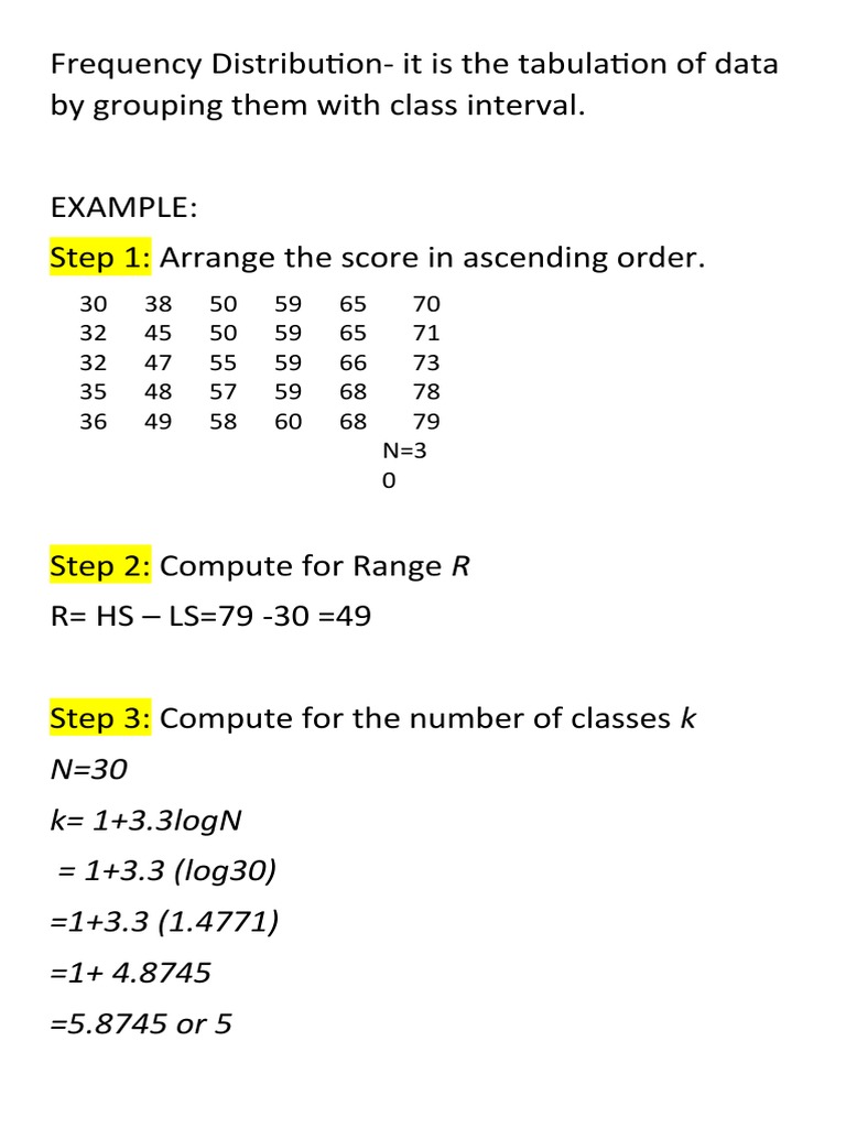 Frequency Distribution Calculation Guide | PDF