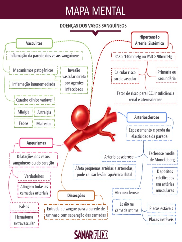 Mapa Mental Das Doen as Vasculares PDF Aterosclerose Art ria