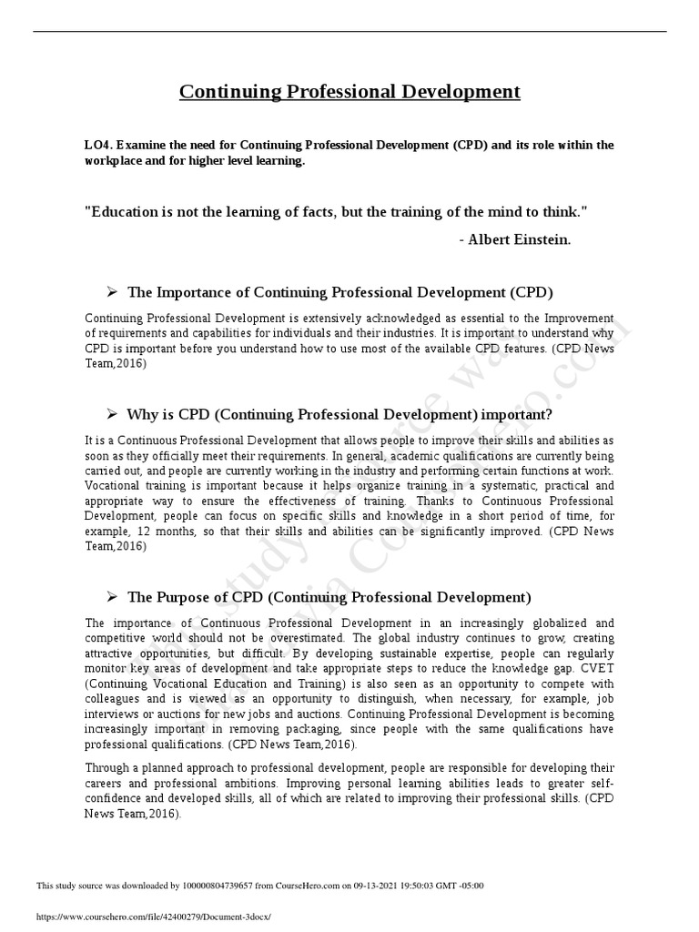 The Importance Of Continuing Professional Development Cpd CPD Benefits