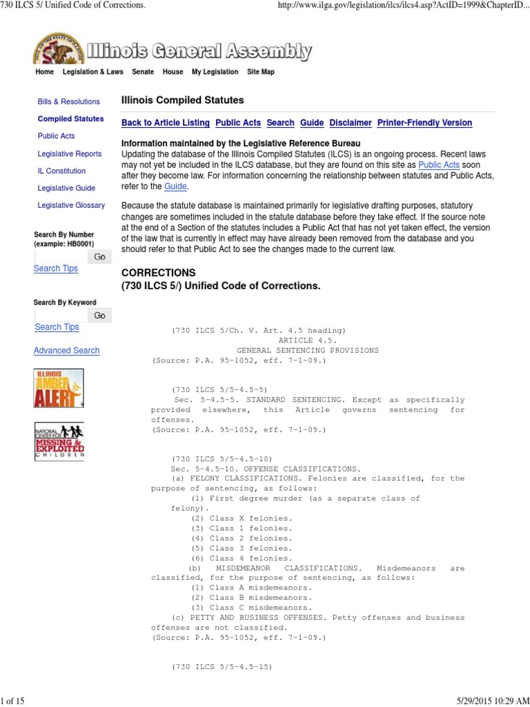 Illinois Compiled Statutes Back To Article Listing Public Acts Search