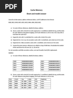 Cache Memory Sheet and Model Answer: Solution