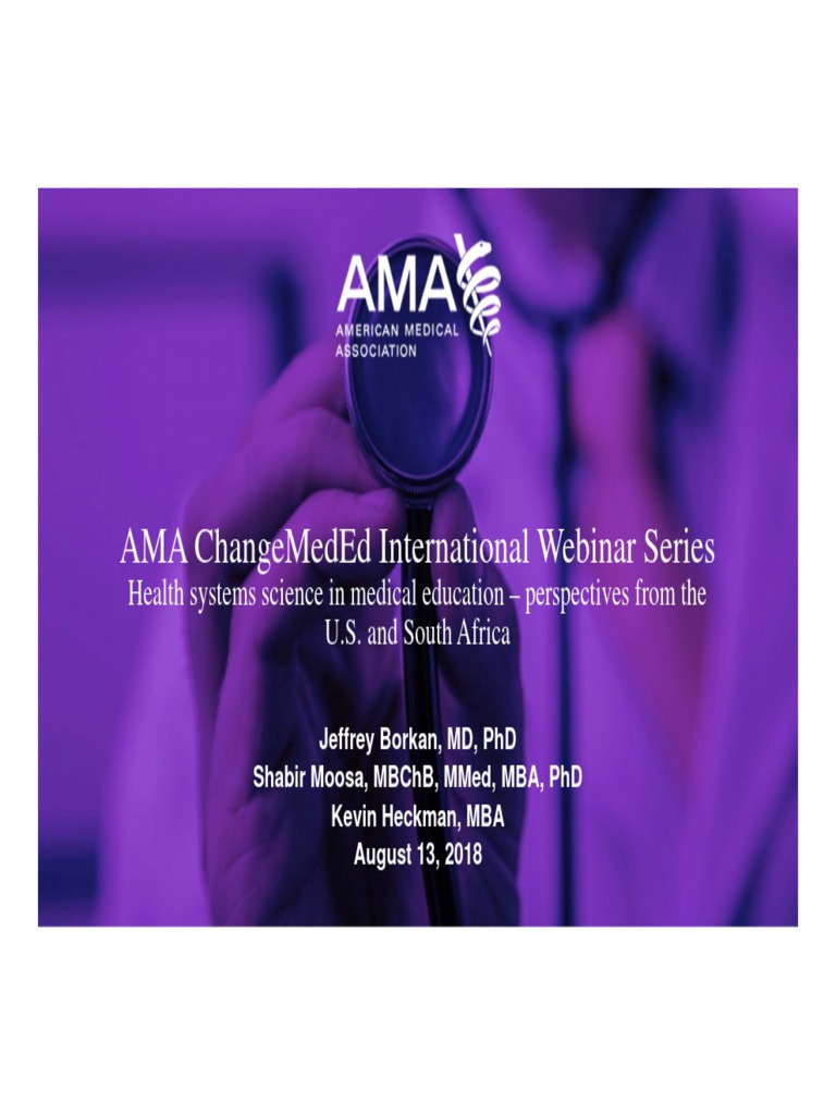 Ama Changemeded International Webinar Series PDF Health System