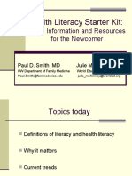Health Literacy Starter Kit:: Basic Information and Resources For The Newcomer