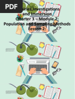 Population and Sampling Methods