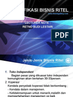 Klasifikasi Bisnis Ritel: Lecturer Note: Retno Budi Lestari