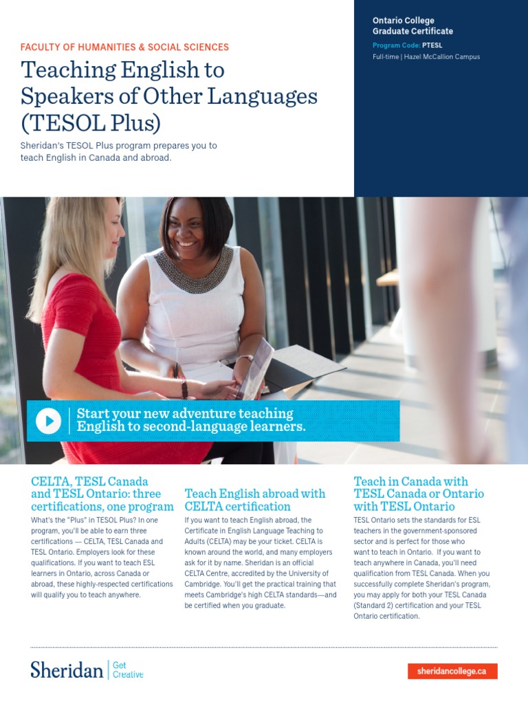 Teaching English To Speakers of Other Languages (TESOL Plus) | PDF ...
