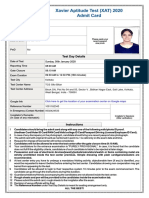 Xavier Aptitude Test (XAT) 2020 Admit Card: Vrinda Rateria