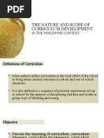 The Nature and Scope of Curriculum Development: in The Philippine Context